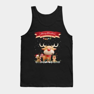 Merry Christmas Reindeer Family Tank Top